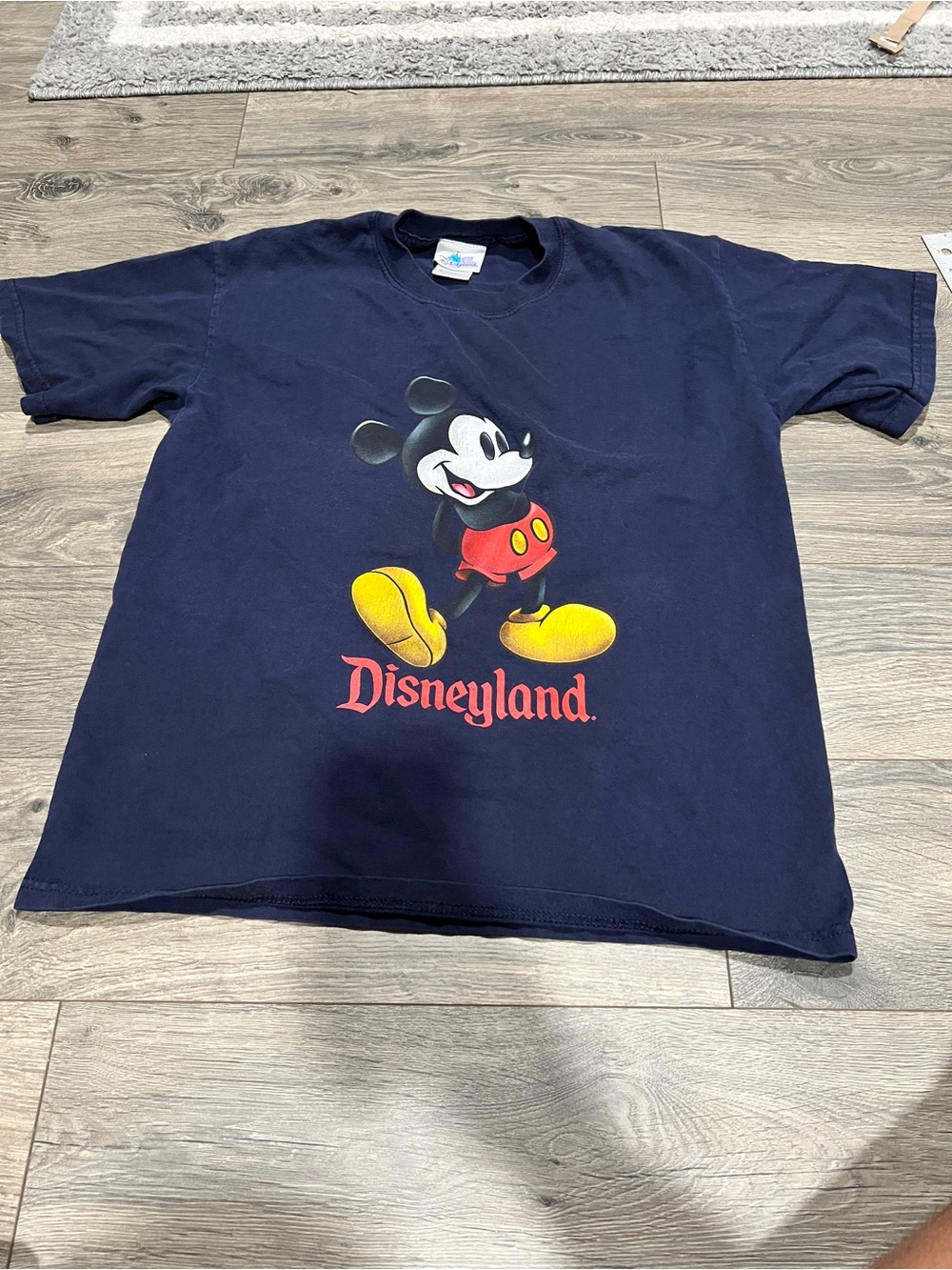 Disney Navy Tee with Mickey Mouse Graphic and Yellow Accents